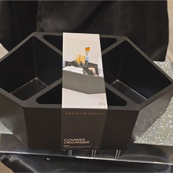 Arch/Mantle Multi-Functional Marble Counter Organizer- Black - Picture 5 of 8